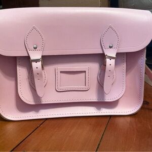 Cambridge Satchel Company 13” Pink Leather Satchel. NWOT